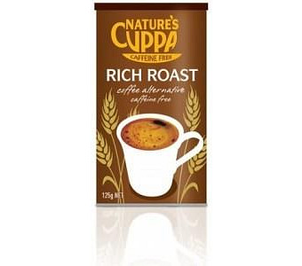 Natures Cuppa Caffeine Free Coffee Alt Powder Rich Roast 125gm