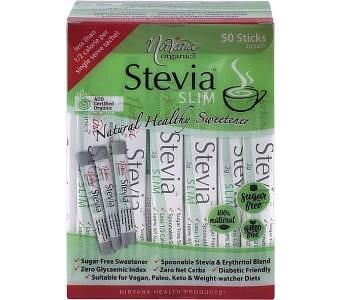 Nirvana Stevia & Erythritol Sweetener Stevia Slim Sticks 50x2g