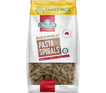 Orgran Pasta Buckwheat Spirals G/F 350g