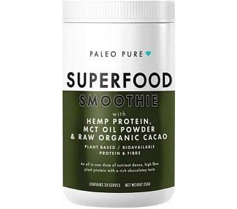 Paleo Pure Superfood Smoothie with Hemp Protein, MCT Oil Powder & Raw Organic Cacao 250g