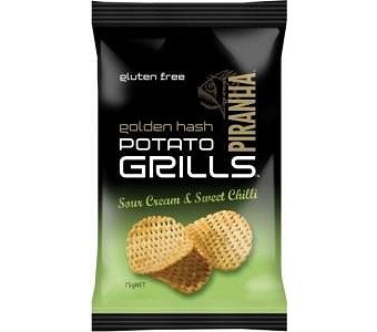 Piranha Potato Grills Sour Cream & Sweet Chilli G/F 12x75g