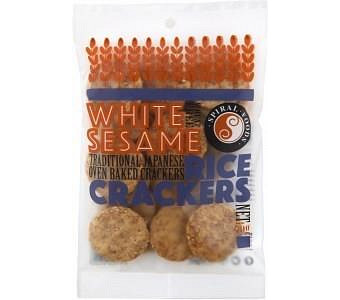 Spiral White Sesame Rice Crackers G/F 65g