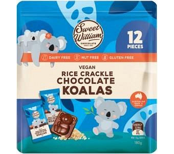 Sweet William Rice Crackle Chocolate Koalas G/F 180g
