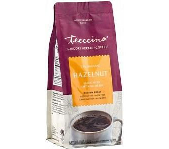 Teeccino Chicory Herbal Coffee All Purpose Grind Hazelnut Medium Roast No Caf 312g
