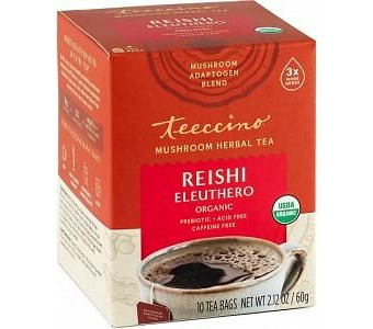 Teeccino Reishi Eleuthero Mushroom Adaptogen 10Teabags Box 60g