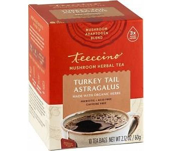 Teeccino Turkey Tail Astragalus Mushroom Adaptogen 10Teabags Box 60g