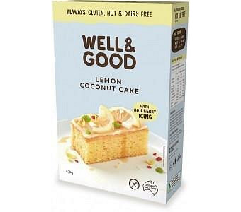 Well And Good Lemon Coconut Cake Mix & Gojiberry Icing G/F 475g