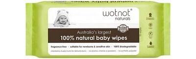 WOTNOT NATURALS 100% Natural Baby Wipes x 70 Pack