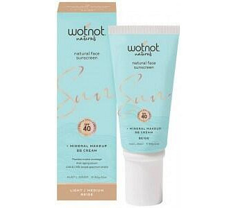 WOTNOT NATURALS Natural Face Sunscreen SPF 40 + Mineral MakeUp BB Cream Light/Medium Beige 60g