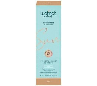 WOTNOT NATURALS Natural Face Sunscreen SPF 40 + Mineral MakeUp BB Cream Tan 60g