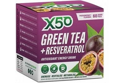 X50 Green Tea + Resveratol Passionfruit 60 Sachets