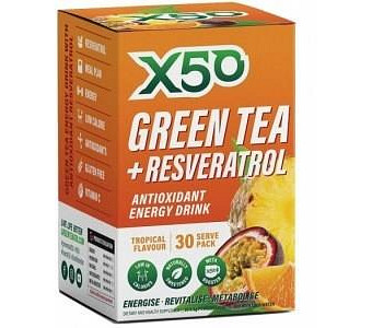 X50 Green Tea + Resveratol Tropical 30 Sachets