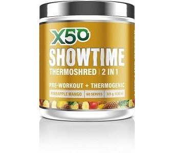 X50 Showtime Thermoshred 2 in 1 Pineapple Mango G/F 325g