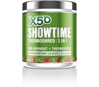 X50 Showtime Thermoshred 2 in 1 Strawberry Kiwi G/F 325g