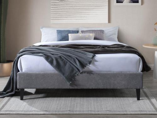 Grey Upholstered Queen Bed Base