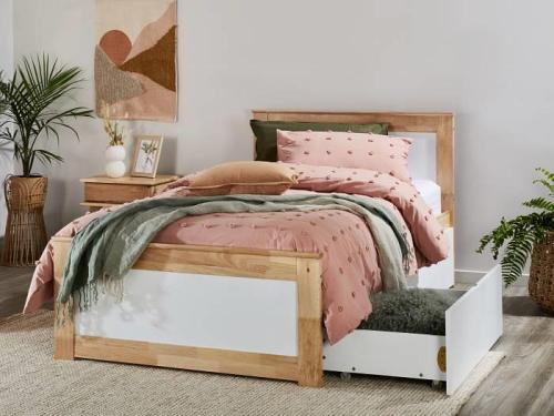 Coco Hardwood Kids King Single Bed with Storage