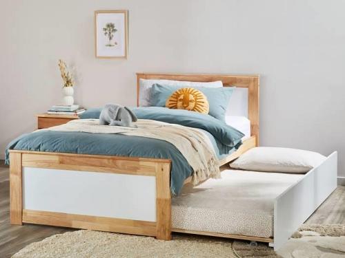 Coco Hardwood Toddler Single Bed with Trundle