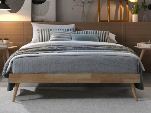 Natural Wood Queen Bed Base