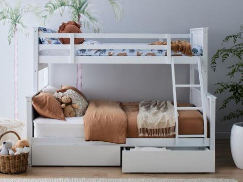 Myer White Triple Bunk Bed with Storage