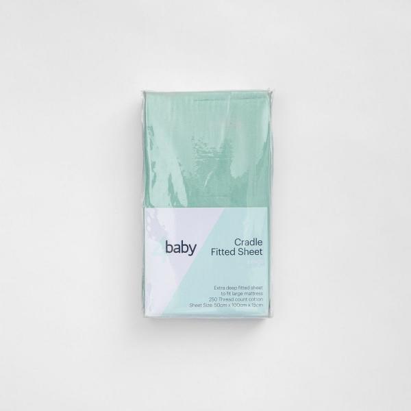 4Baby Cradle Fitted Sheet Green 2 Pack