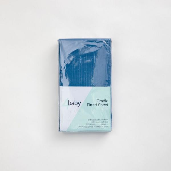 4Baby Cradle Fitted Sheet New Blue 2 Pack