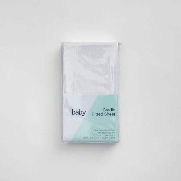 4Baby Cradle Fitted Sheet New White 2 Pack