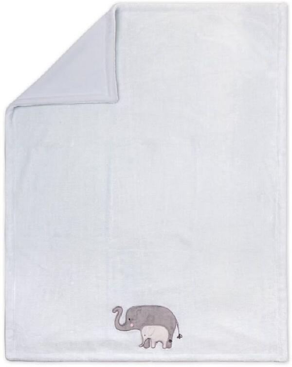 4Baby Fleece Blanket Blue Elephant Applique