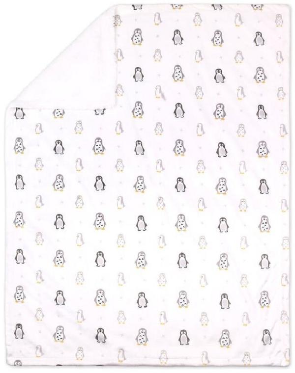 4Baby Velour Blanket with Sherpa Penguin
