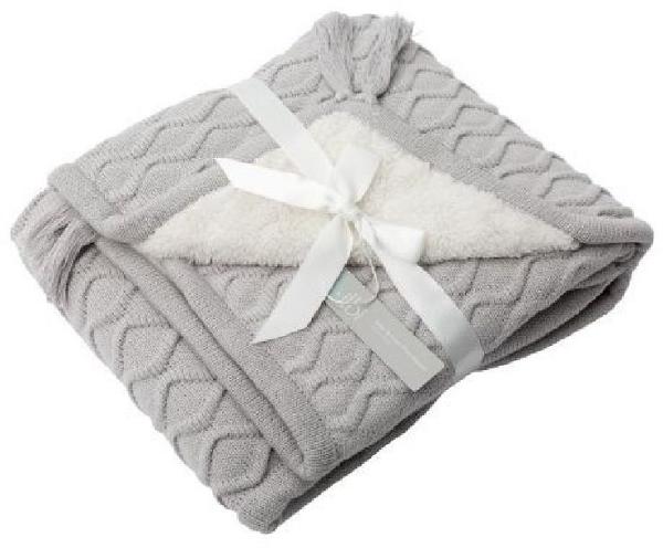 Bilbi Millie Textured Pram Blanket Silver