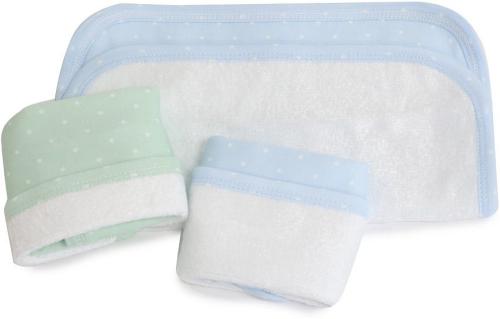 Bubba Blue Confetti Wash Cloths Blue/Sage Size 3 Pack