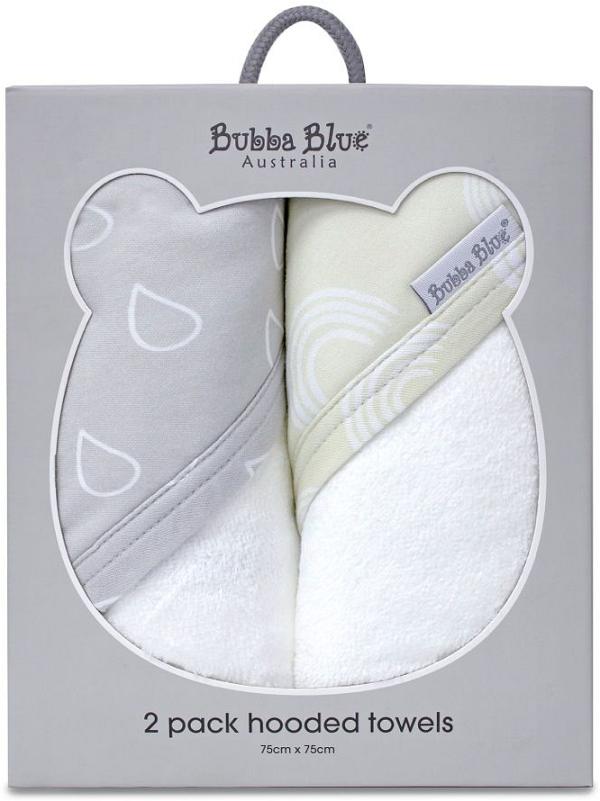 Bubba Blue Nordic 2 Pack Hooded Towel Grey/Sand