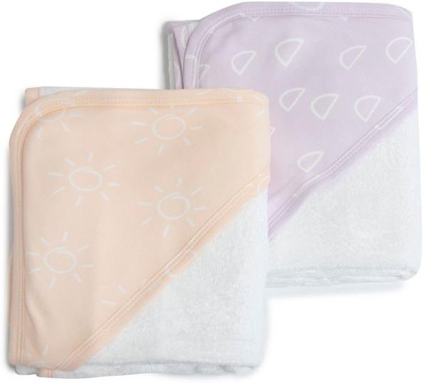 Bubba Nordic 2 Pack Hooded Towel Peach/Lilac