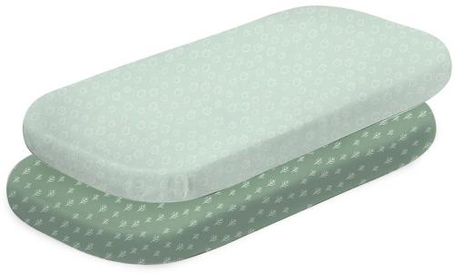 Bubba Nordic 2 Pack Jersey Co-Sleeper Fitted Sheet Avocado/Forest