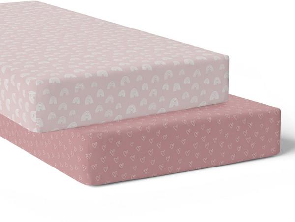 Bubba Nordic Cot Fitted Sheet Berry/Rose 2 Pack