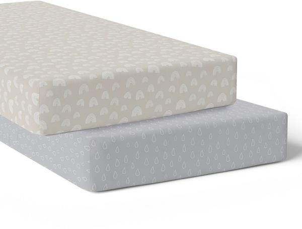 Bubba Nordic Cot Fitted Sheet Grey Sand 2 Pack