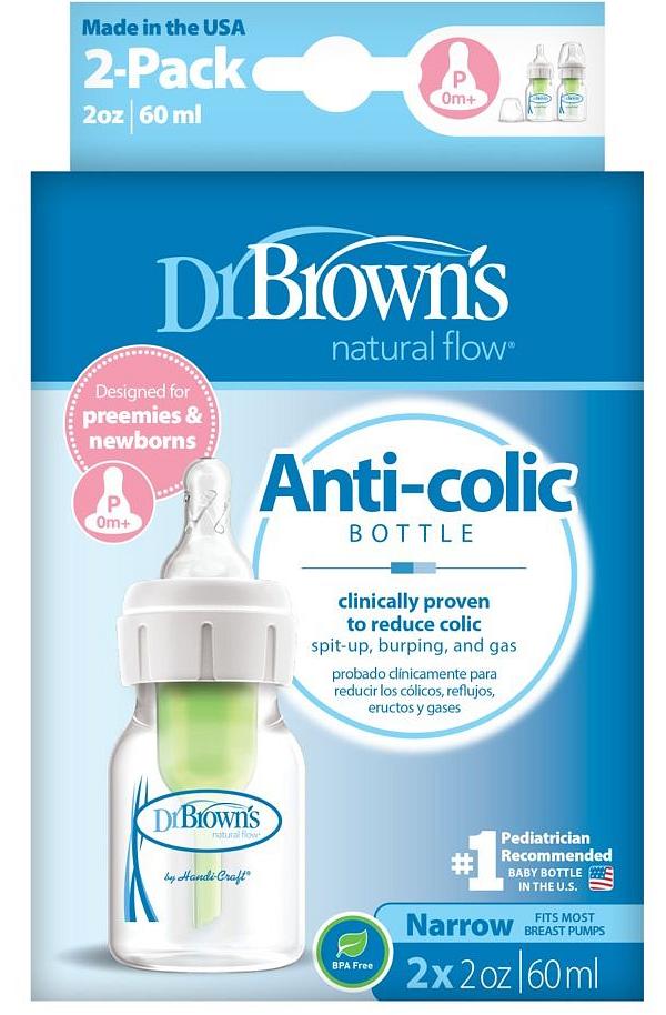 Dr Browns Options+ Narrow Neck - Anti Colic Bottle 60ML 2 Pack