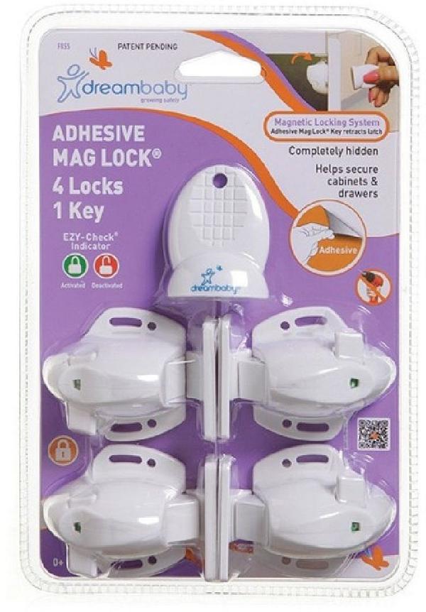 Dreambaby Adhesive Mag Locks (4 Locks & 1 Key)