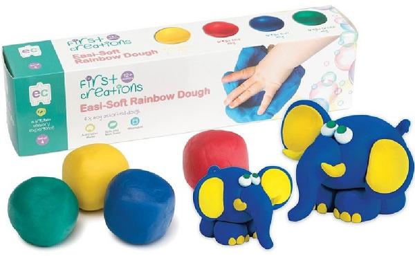 First Creations Easi-Soft Rainbow Dough Set Of 4