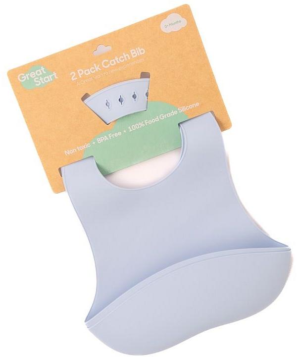 Great Start Silicone Catch Bibs 2Pack Serene