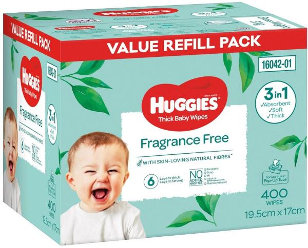 Huggies Wipes Fragrance Free 400 Pack