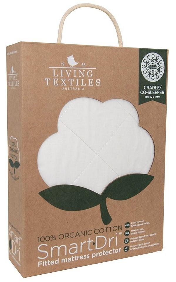 Living Textiles Smart-Dri Organic Mattress Protector Cradle White