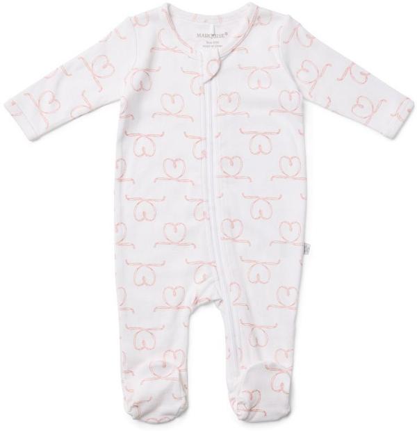 Marquise Coverall Zip Hearts White/Pink