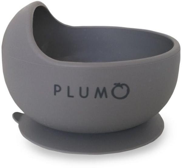 Plum Silicone Suction Duck Egg Bowl - Grey