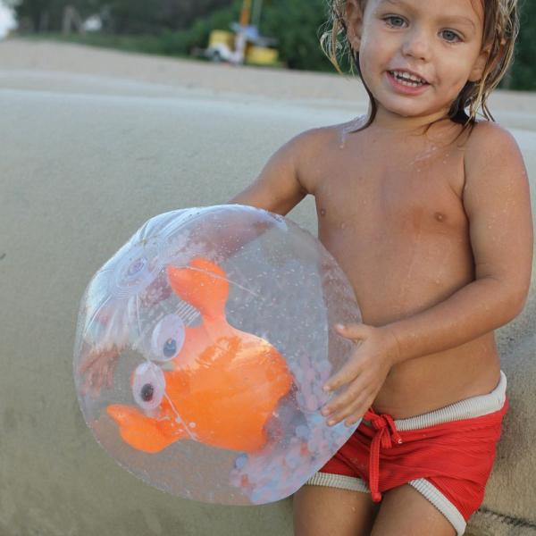 Sunny Life Inflatable 3D Beach Ball Sonny The Sea Creature Neon Orange