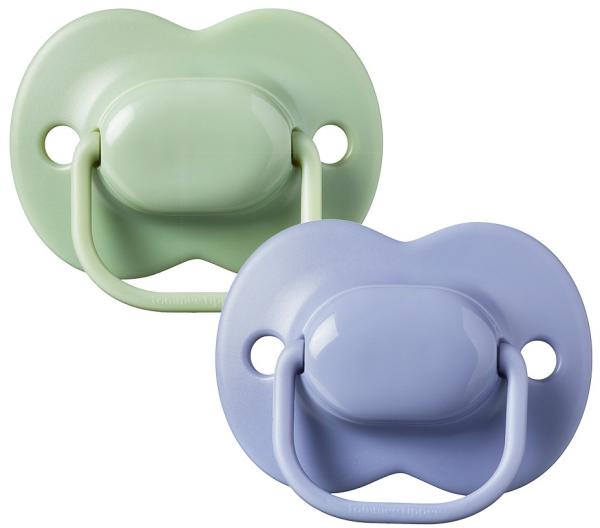 Tommee Tippee Cherry Shaped Latex Soother - 18-36 Months - 2 Pack- Sage & Blue