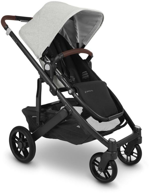 Uppababy Cruz V2 Pram - Anthony (White & Grey Chenille/Carbon/Chestnut Leather)