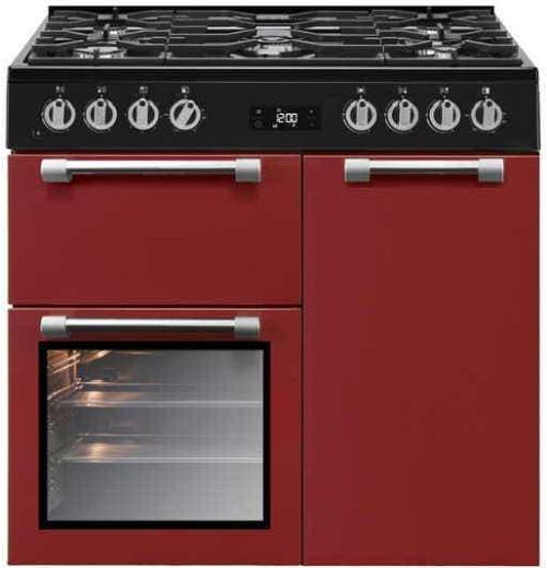 Beko 90cm Dual Fuel Freestanding Cooker - Burgundy