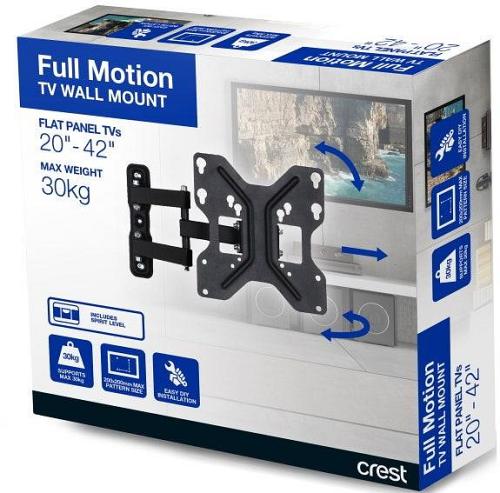 Crest Full Motion TV Wall Mount - Small to Medium 20 - 42 Inches