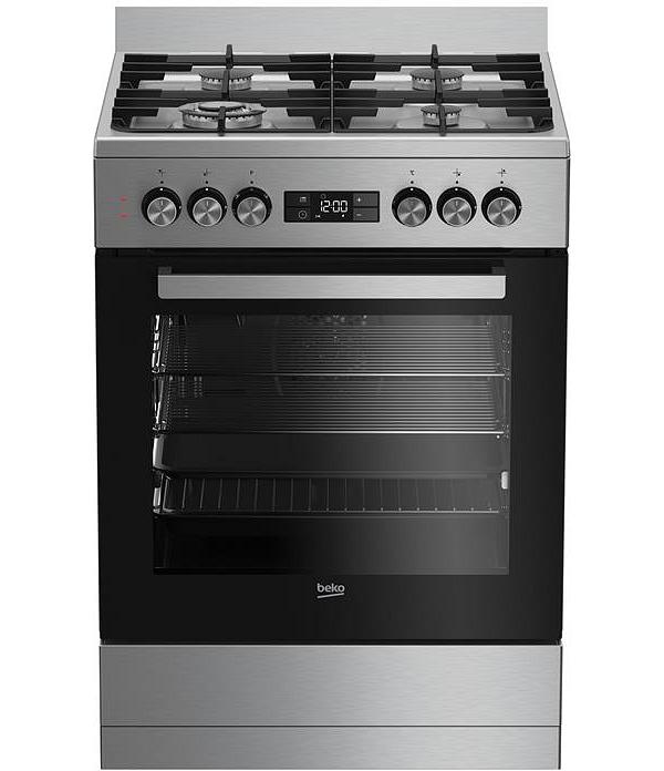 Beko 60cm Freestanding Cooker  Multifunctional Oven with Gas Cooktop BFC60GMX