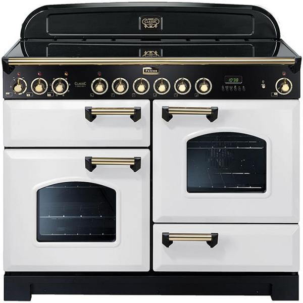 Falcon Classic Deluxe 110CM Induction Range Cooker White/Brass CDL110EIWH/BR